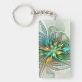 Colorful Fantasy Modern Abstract Flower Fractal Sleutelhanger