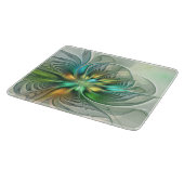 Colorful Fantasy Modern Abstract Flower Fractal Snijplank (Hoek)