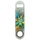 Colorful Fantasy Modern Abstract Flower Fractal Speed Flessenopener (Achterkant)
