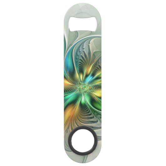 Colorful Fantasy Modern Abstract Flower Fractal Speed Flessenopener (Voorkant)
