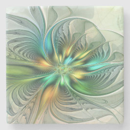 Colorful Fantasy Modern Abstract Flower Fractal Stenen Onderzetter
