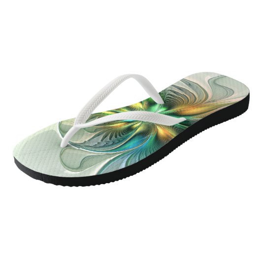 Colorful Fantasy Modern Abstract Flower Fractal Teenslippers (Schuin)