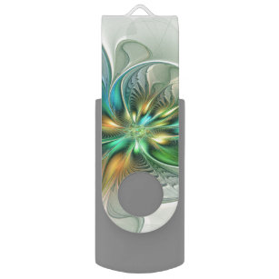 Colorful Fantasy Modern Abstract Flower Fractal USB Stick