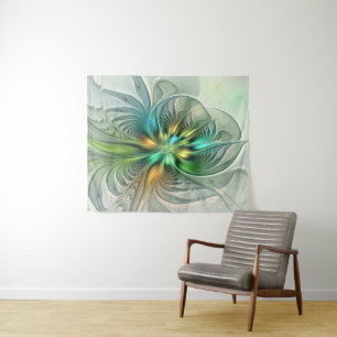 Colorful Fantasy Modern Abstract Flower Fractal Wandkleed