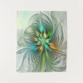 Colorful Fantasy Modern Abstract Flower Fractal Wandkleed (Voorkant)
