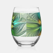 Colorful Fantasy Modern Abstract Flower Fractal Wijnglas Zonder Voet (Rechts)