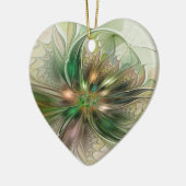 Colorful Fantasy Modern Abstract Fractal Flower Keramisch Ornament (Links)