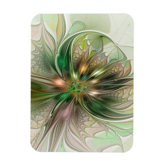 Colorful Fantasy Modern Abstract Fractal Flower Magneet (Verticaal)