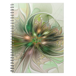 Colorful Fantasy Modern Abstract Fractal Flower Notitieboek