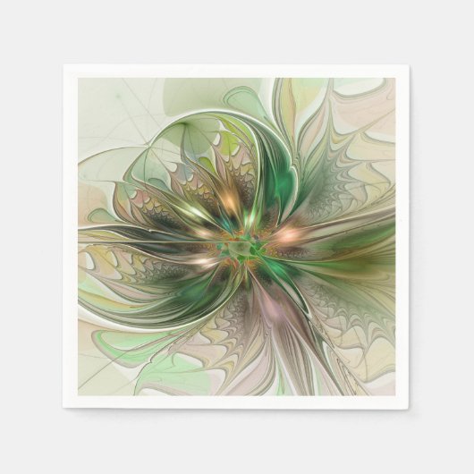 Colorful Fantasy Modern Abstract Fractal Flower Servet (Voorkant)