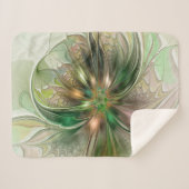 Colorful Fantasy Modern Abstract Fractal Flower Sherpa Deken (Voorkant (horizontaal))