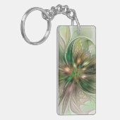 Colorful Fantasy Modern Abstract Fractal Flower Sleutelhanger (Voorkant Links)