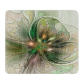 Colorful Fantasy Modern Abstract Fractal Flower Snijplank (Voorkant)