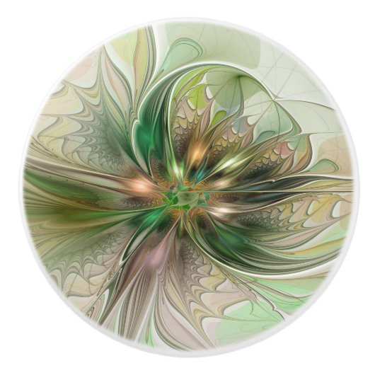Colorful Fantasy Modern Abstract Fractal Keramische Knop (Voorkant)