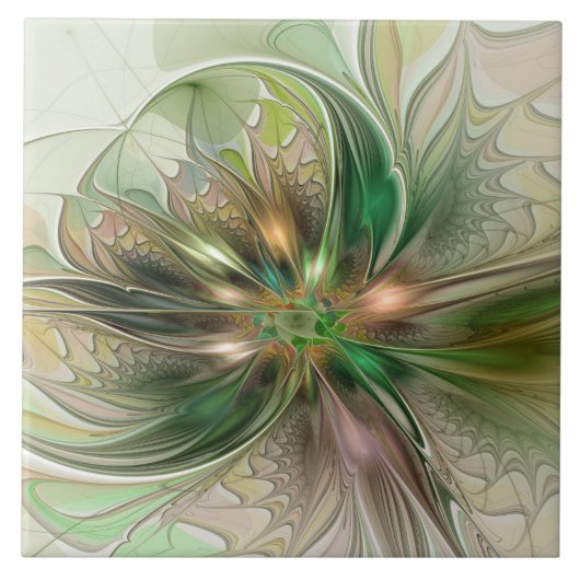 Colorful Fantasy Modern Abstract Fractal Tegeltje (Voorkant)