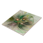 Colorful Fantasy Modern Abstract Fractal Tegeltje (Zijkant)