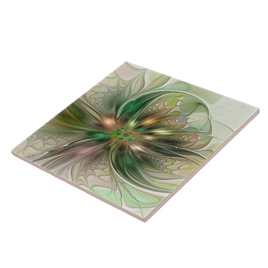 Colorful Fantasy Modern Abstract Fractal Tegeltje (Zijkant)