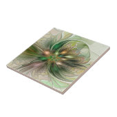 Colorful Fantasy Modern Abstract Fractal Tegeltje (Zijkant)