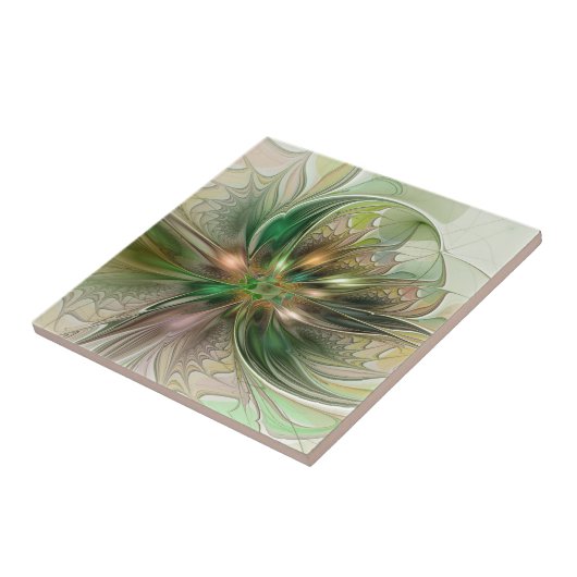 Colorful Fantasy Modern Abstract Fractal Tegeltje (Zijkant)