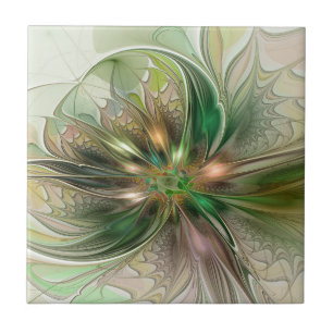 Colorful Fantasy Modern Abstract Fractal Tegeltje