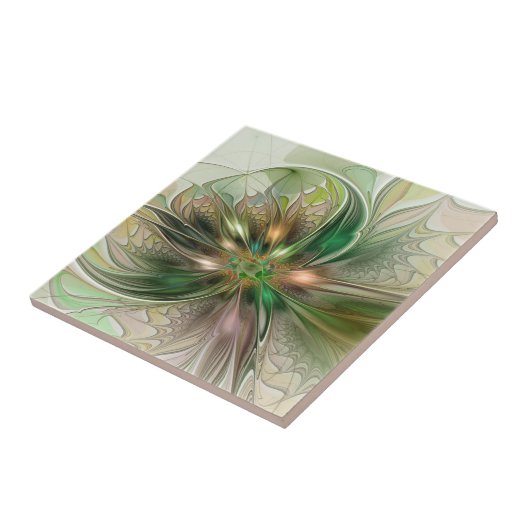 Colorful Fantasy Modern Abstract Fractal Tegeltje (Zijkant)