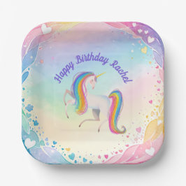 Colorful Fantasy Unicorn Papieren Bordje