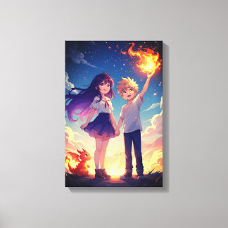 Colorful Fantasy Wall Art for Kids Canvas Afdruk