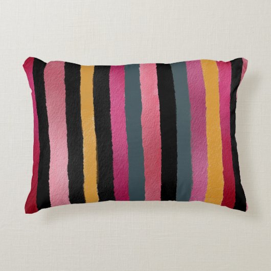 Colorful Farmhouse Stripes Accent Kussen (Voorkant)