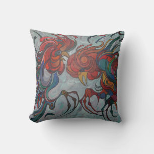 Colorful Farmyard Roosters Kussen