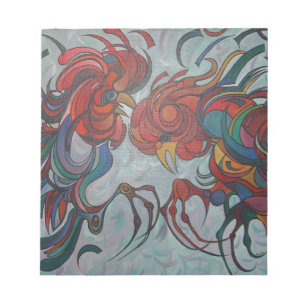Colorful Farmyard Roosters Notitieblok