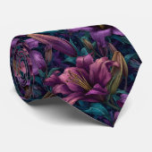 Colorful Fathers Day Gift Lilies Stropdas (Opgerold)