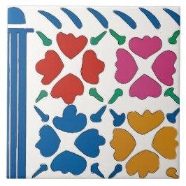 Colorful Fauvist Flowers Tegeltje