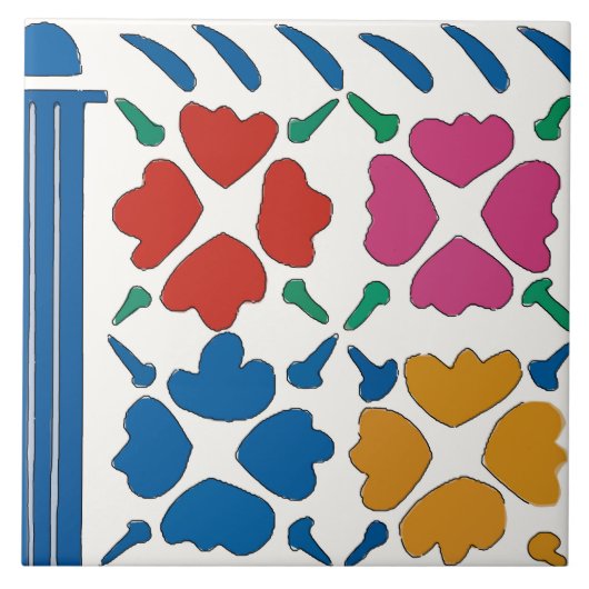 Colorful Fauvist Flowers Tegeltje (Voorkant)