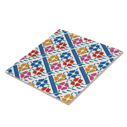 Colorful Fauvist Flowers Tegeltje (Zijkant)