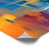 Colorful Fauvist Paris River Reflection Art Poster (Hoek)