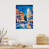 Colorful Fauvist Rome Colosseum Wall Art Poster (Keuken)