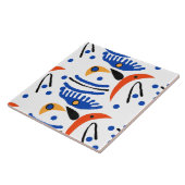 Colorful Fauvist Shapes Ceramic Tile Tegeltje (Zijkant)