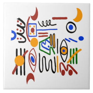 Colorful Fauvist Shapes Tegeltje