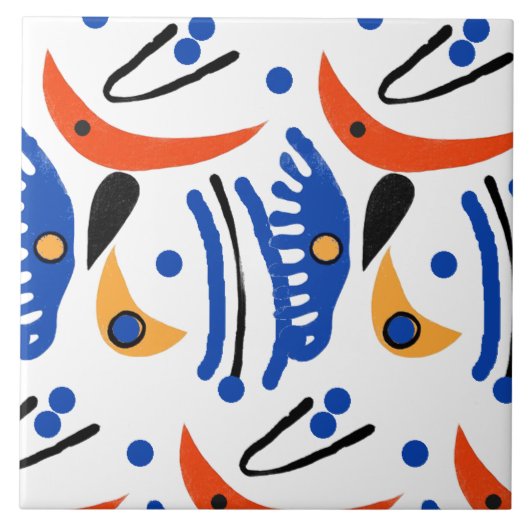 Colorful Fauvist Shapes Tegeltje (Voorkant)