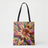Colorful Faux Basketweave Tote  Bag (Voorkant)