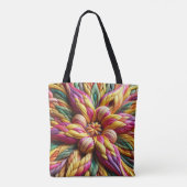 Colorful Faux Basketweave Tote  Bag (Achterkant)
