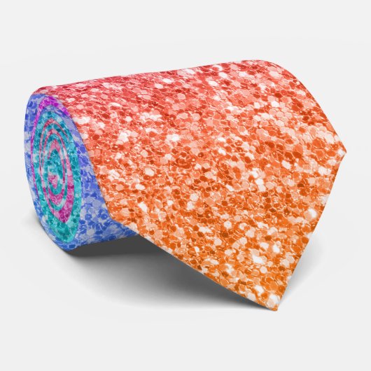 Colorful Faux Glitter Gradient Stropdas (Opgerold)