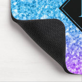 Colorful Faux Glitter Monogram Muismat (Hoek)