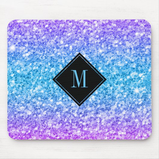 Colorful Faux Glitter Monogram Muismat (Voorkant)