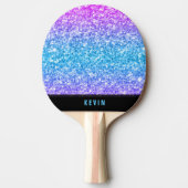 Colorful Faux Glitter Monogram Tafeltennisbatje (Voorkant)