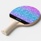 Colorful Faux Glitter Monogram Tafeltennisbatje (Voorkant Gekanteld)