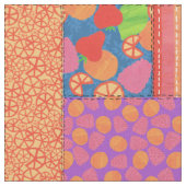 Colorful Faux Patchwork of Summer Fruits Patronen Stof (Close Up)