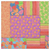 Colorful Faux Patchwork of Summer Fruits Patronen Stof (Swatch)