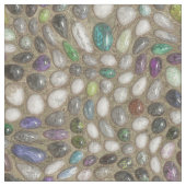 Colorful Faux Shiny 3D Rock Stones Pattern Stof (Close Up)
