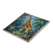 Colorful Faux Stained Glass Giraffe Mosaic Art Tegeltje (Zijkant)